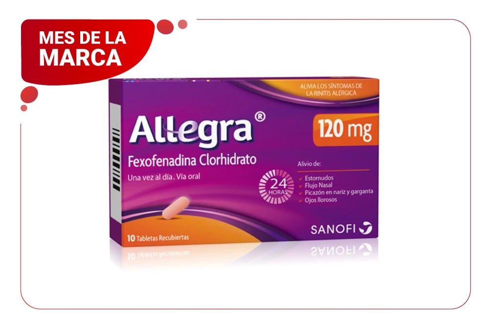 Allegra 120 Mg Caja Con 10 Tabletas Recubiertas