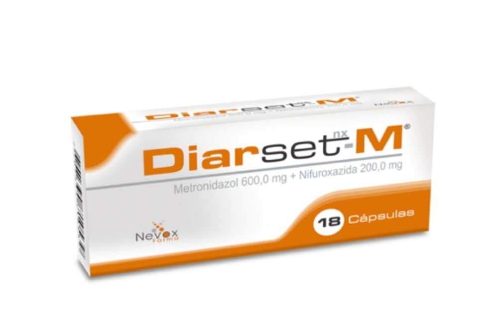 Diarset M Metronidazol 600Mg + Nifuroxazida 200Mg 18 Cápsulas
