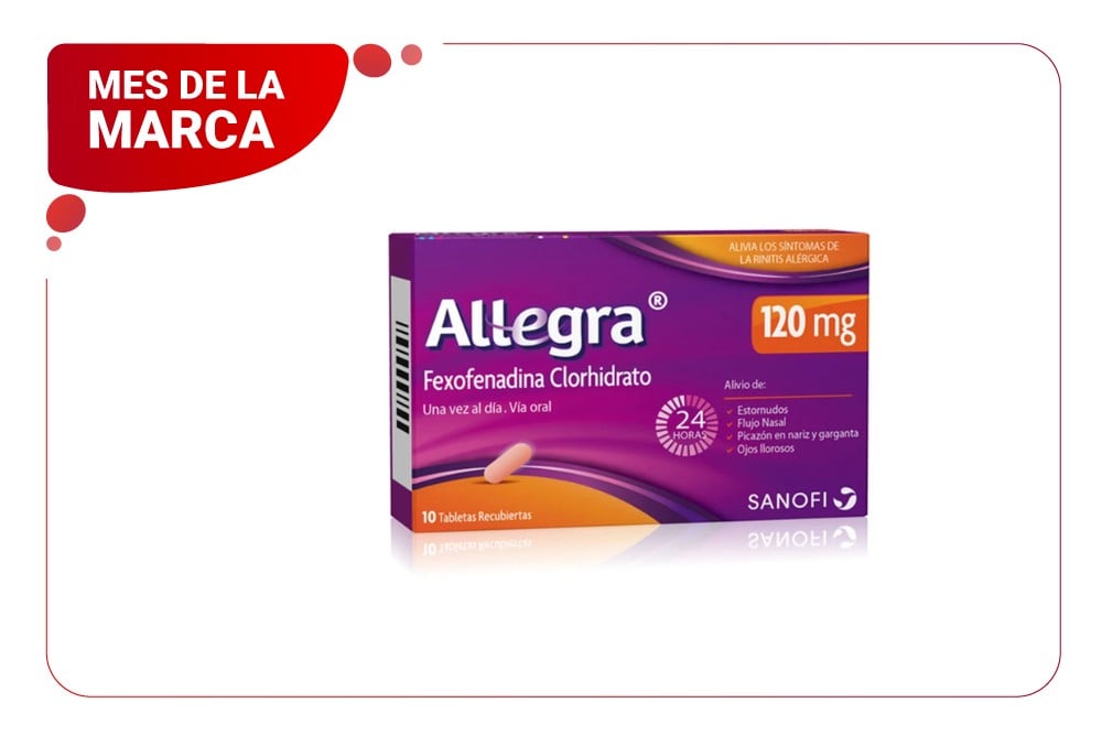 Allegra 120 Mg Caja Con 10 Tabletas Recubiertas