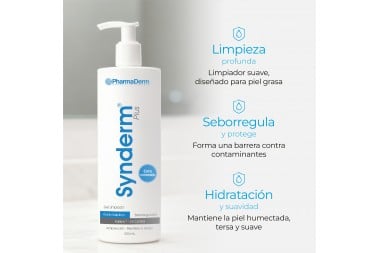 Gel Limpiador Synderm Plus Libre de Jabón Piel Mixta O Grasa 300 Ml