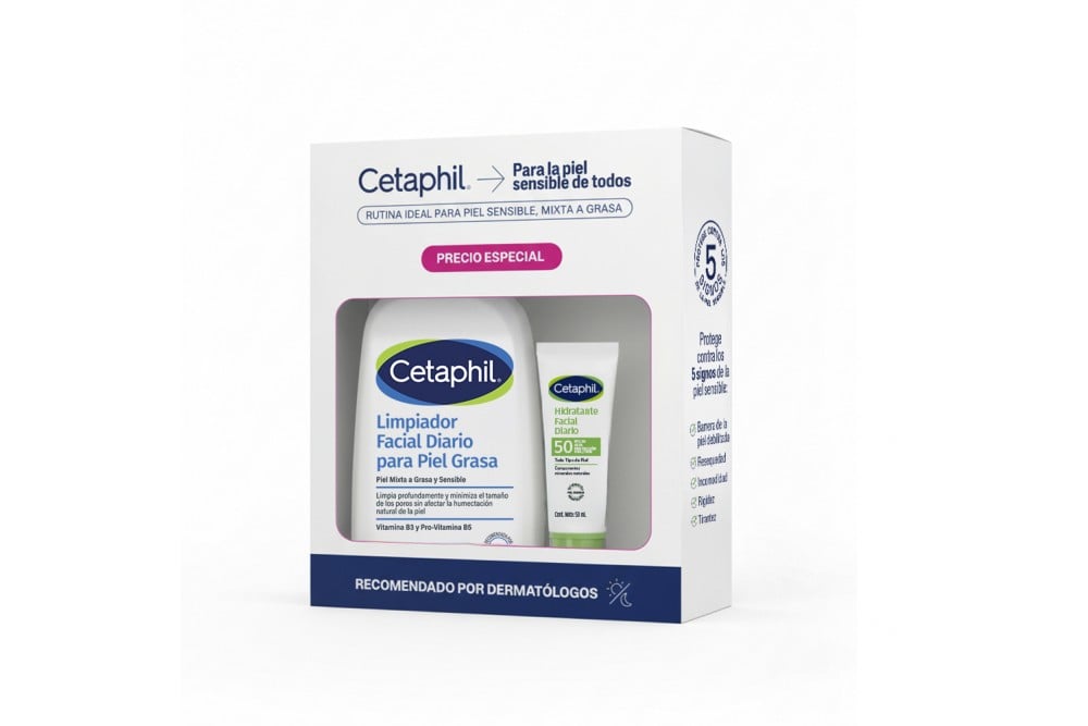 Oferta Limpiador Cetaphil 473 Ml + Hidratante Facial Diario 50 Ml