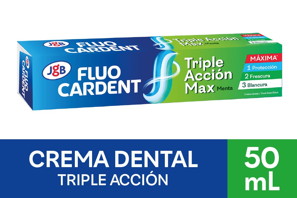 Crema Dental Fluocardent Triple Acción Sabor Menta 50 Ml