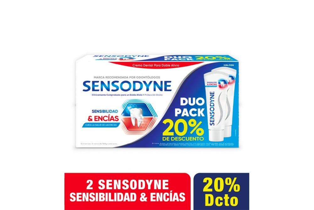Oferta Crema Dental Sensodyne 2 Unds de 100 G C/U
