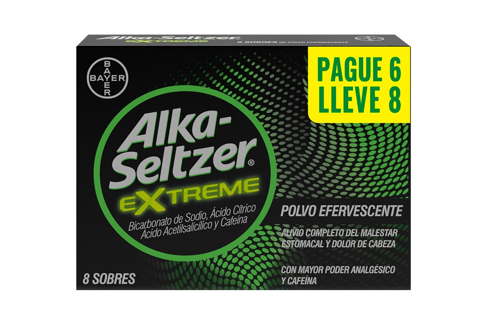 Oferta Alka-Seltzer Extreme pague 6 lleve 8 Unds