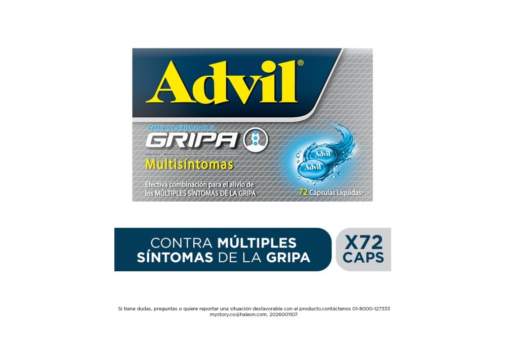 Advil Gripa Multisíntomas Caja Con 72 Cápsulas Líquidas