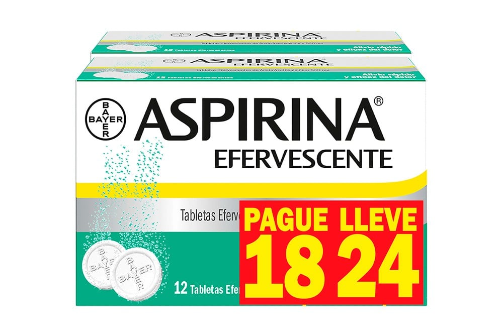 Oferta Aspirina Efervescente 500 Mg Pague 18 Lleve 24 Tabletas