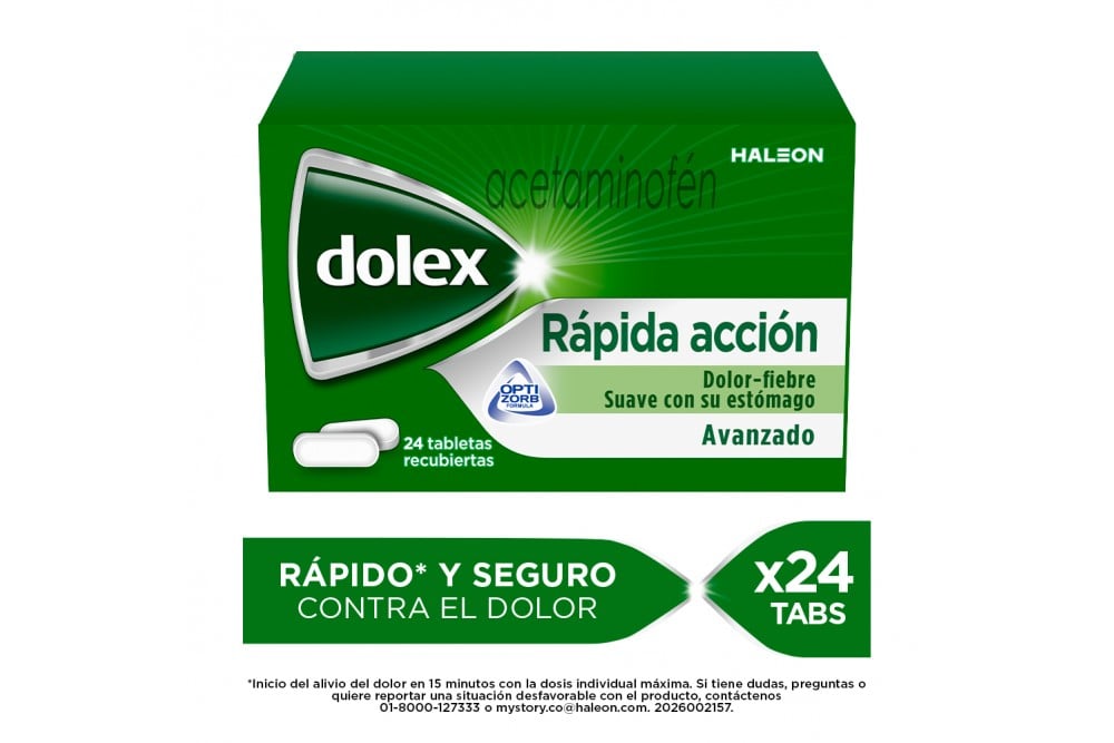 Dolex Avanzado 500 Mg Rápida Acción 24 Tabletas Recubiertas