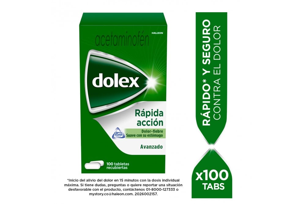 Dolex Avanzado 500 Mg Rápida Acción 100 Tabletas Recubiertas