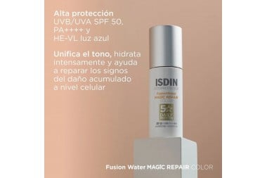 Fotoprotector Facial Isdin Water Fusion Spf 50 Magic Repair Con Color 50 Ml