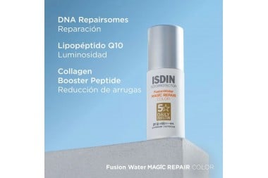 Fotoprotector Facial Isdin Water Fusion Spf 50 Magic Repair Con Color 50 Ml