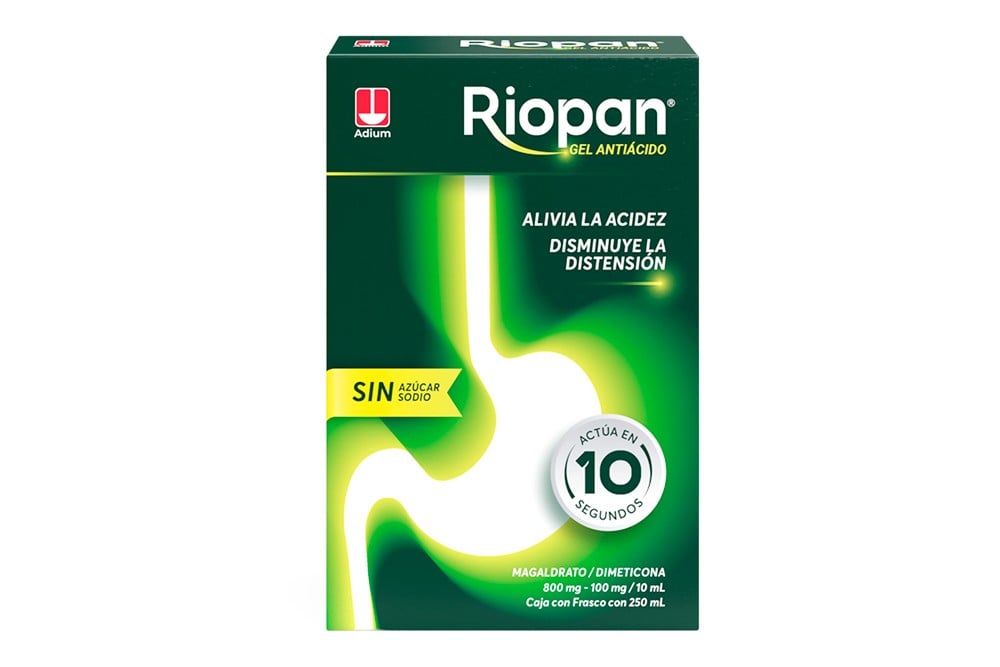 Riopan Gel 8 / 1 G 100 Ml Caja Con Frasco Con 250 Ml