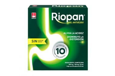 Riopan Gel 10 / 80 Mg Caja Con 20 Sobres Con 10 Ml C/U