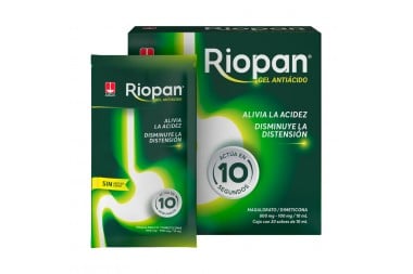 Riopan Gel 10 / 80 Mg Caja Con 20 Sobres Con 10 Ml C/U