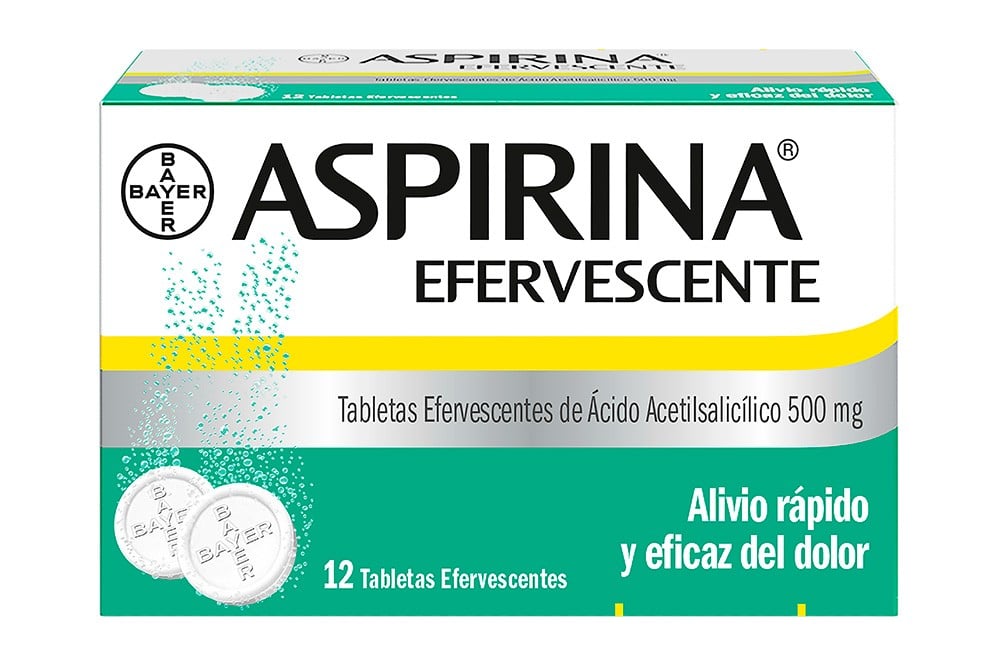 Aspirina Efervescente 500 mg 12 Tabletas
