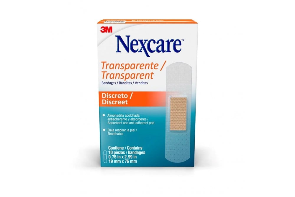 Curas Nexcare Transparentes 10 Unds