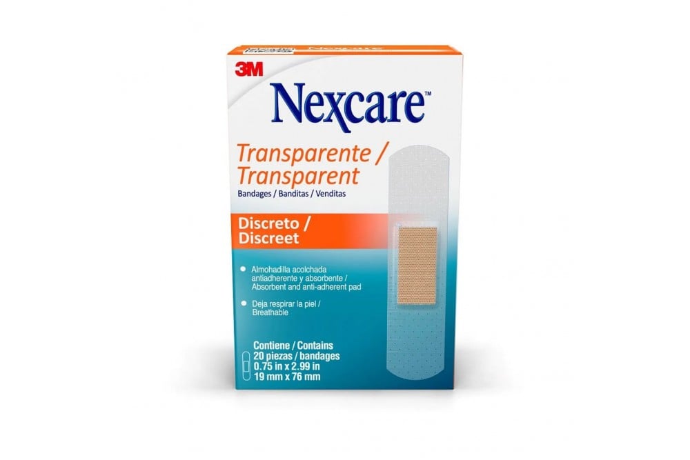 Curas Nexcare Transparentes 20 Unds