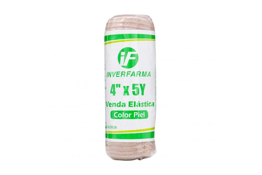 Venda Elástica Inverfarma Color Piel 4 X 5 Yardas Und