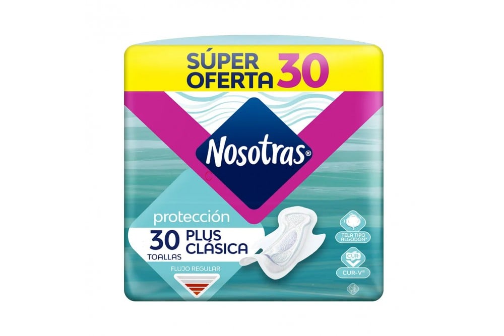 Oferta Toallas Higiénicas Nosotras Plus Clásica 30 Unds