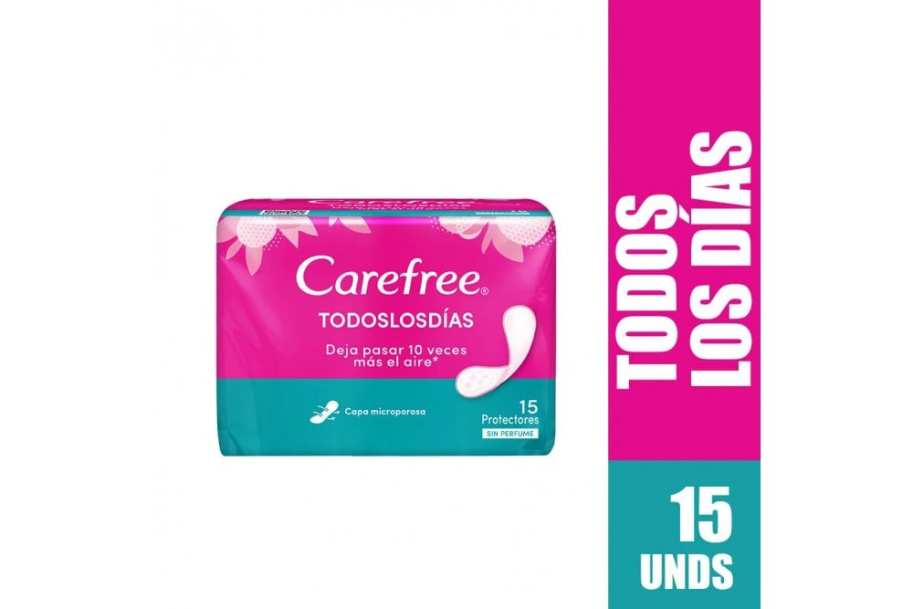 Protectores Carefree todos los días 15 Unds