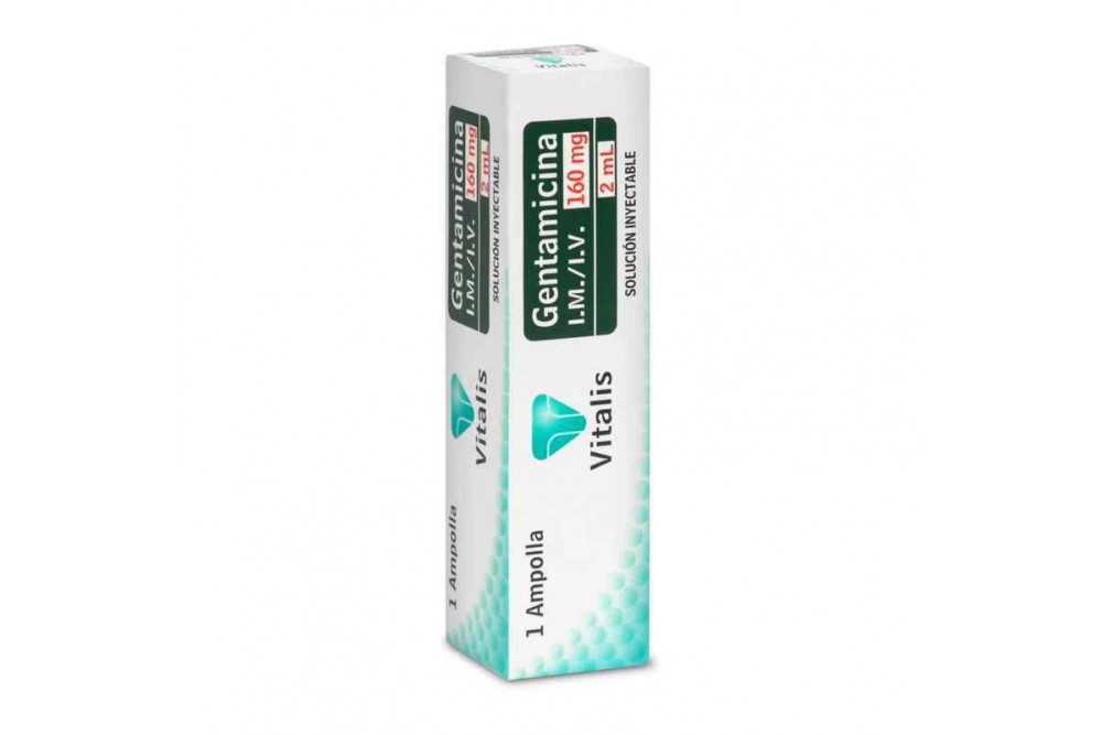 Gentamicina Inyectable 160 Mg / 2 Ml Una Ampolla