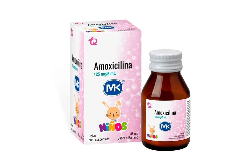 Amoxicilina Mk 125 Mg Sabor Banano Polvo Para Suspensión 45 Ml