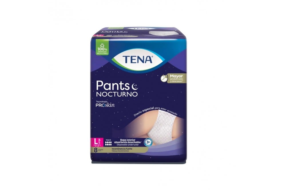 Pañales Tena Pants Nocturno L 8 Unds