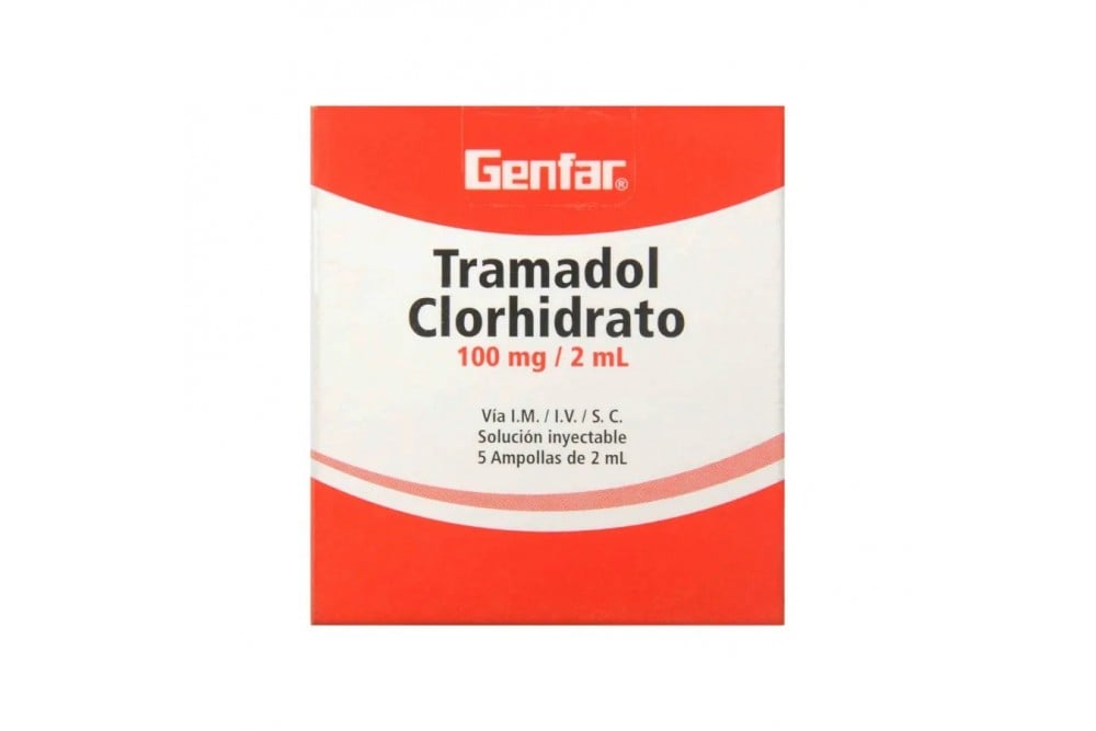 Tramadol Clorhidrato Genfar 100 Mg Solución Inyectable 5 Ampollas de 2 Ml C/U