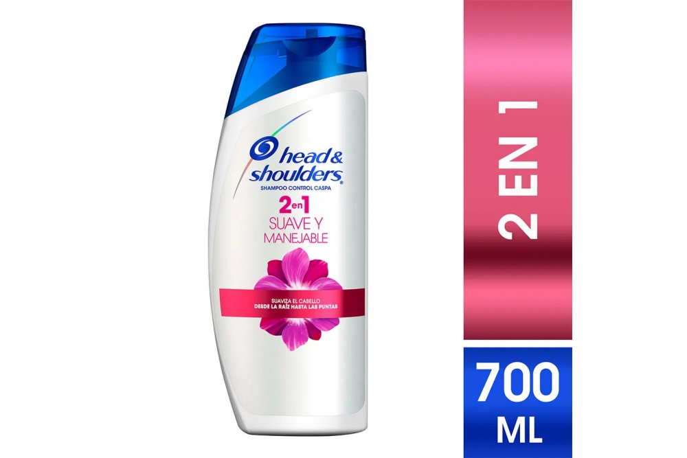 Shampoo Head & Shoulders Control Caspa 2 En 1 Suave Y Manejable 700 Ml
