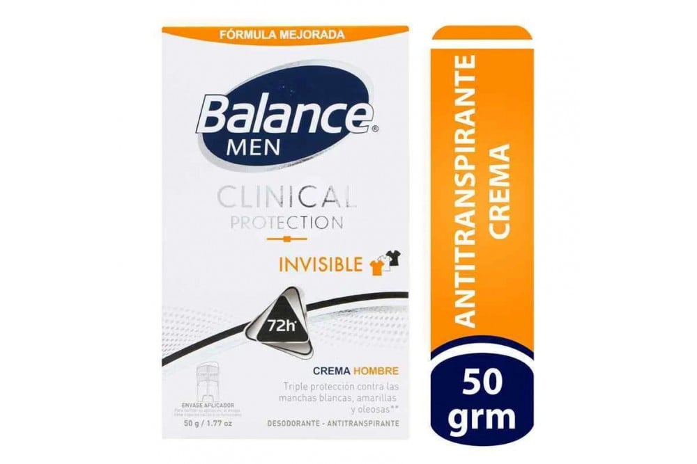 Desodorante Balance Clinical Men Invisible en Crema 50 G