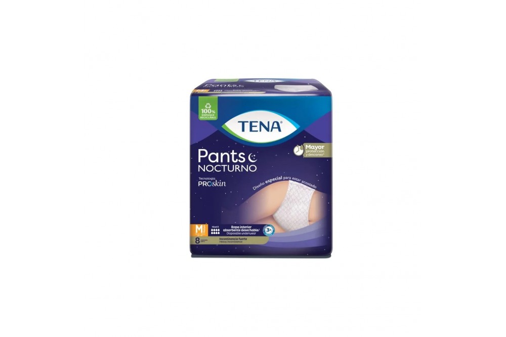 Pañales Tena Pants Nocturno Talla M 8 Unds